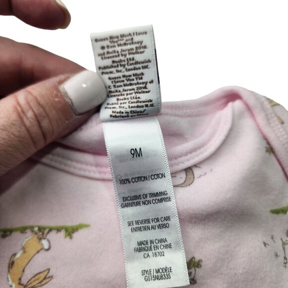 Bundle of 2 Bunny Theme Onesies 100% Cotton Guess How Much I Love You Baby 9 M - Picture 8 of 13